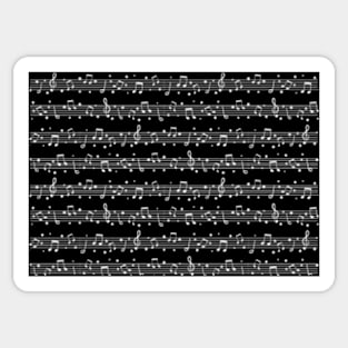 Music Lover Sheet Music Black and White Pattern Sticker